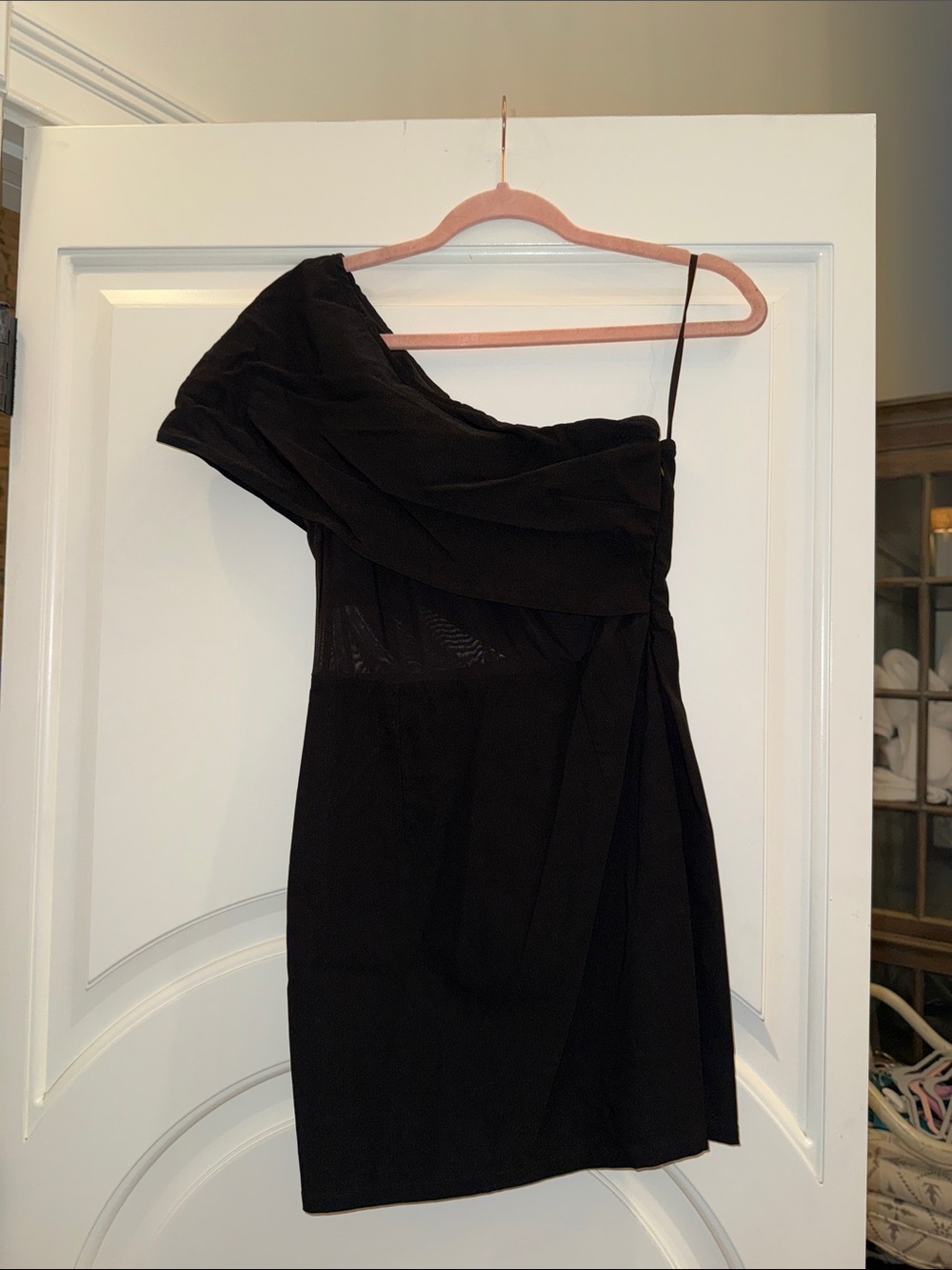 superdown Black One-Shoulder Mini Dress